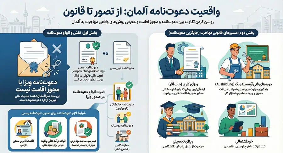 اینفوگرافی مهاجرت از طریق دعوت_ نامه به آلمان