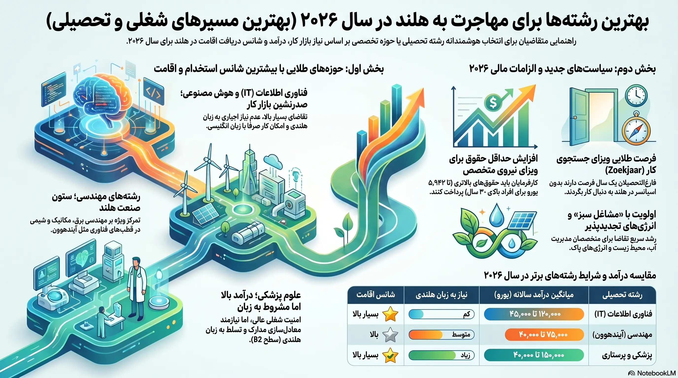 بهترین رشته ها برای مهاجرت به هلند
