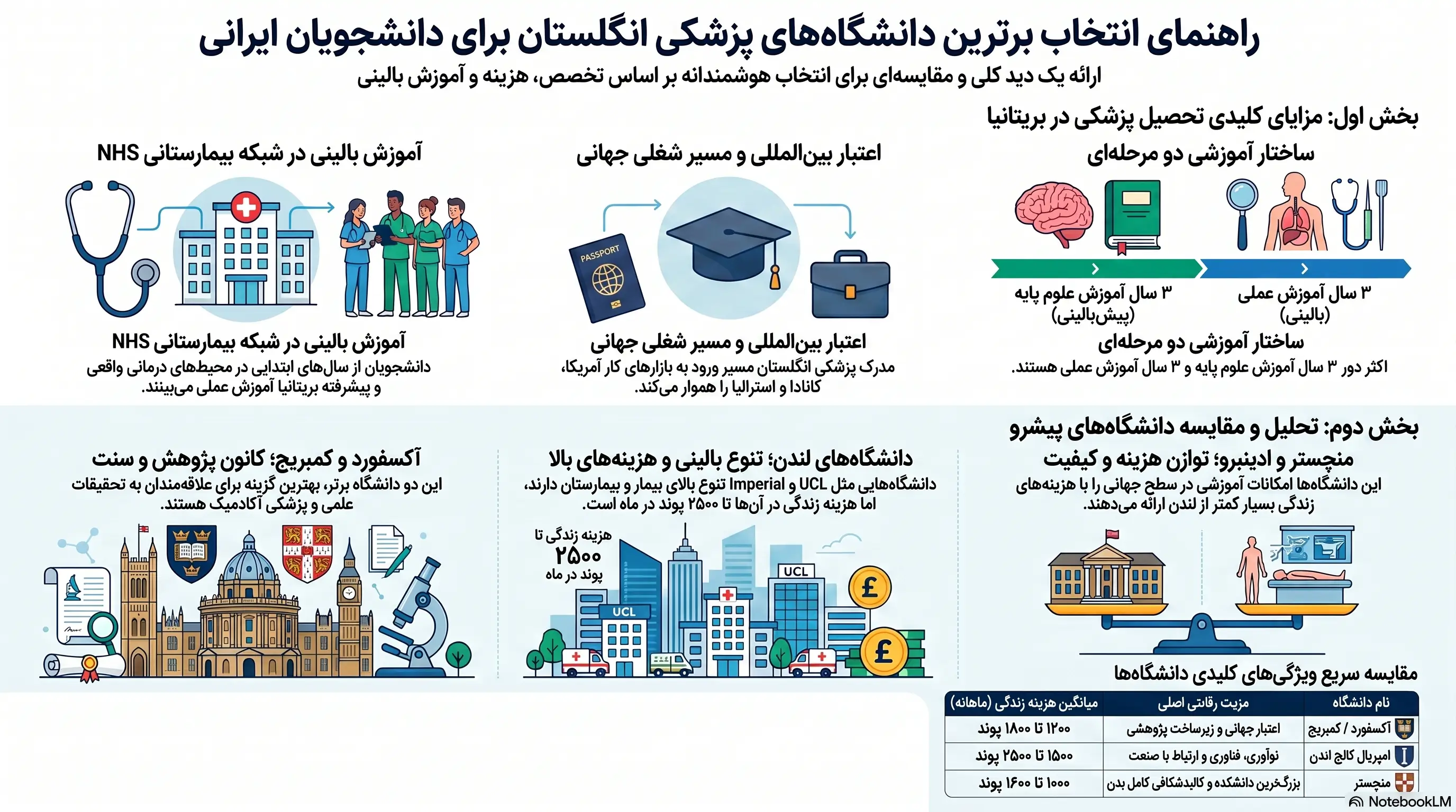 راهنمای انتخاب دانشگاه های پزشکی انگلستان بخش دوم