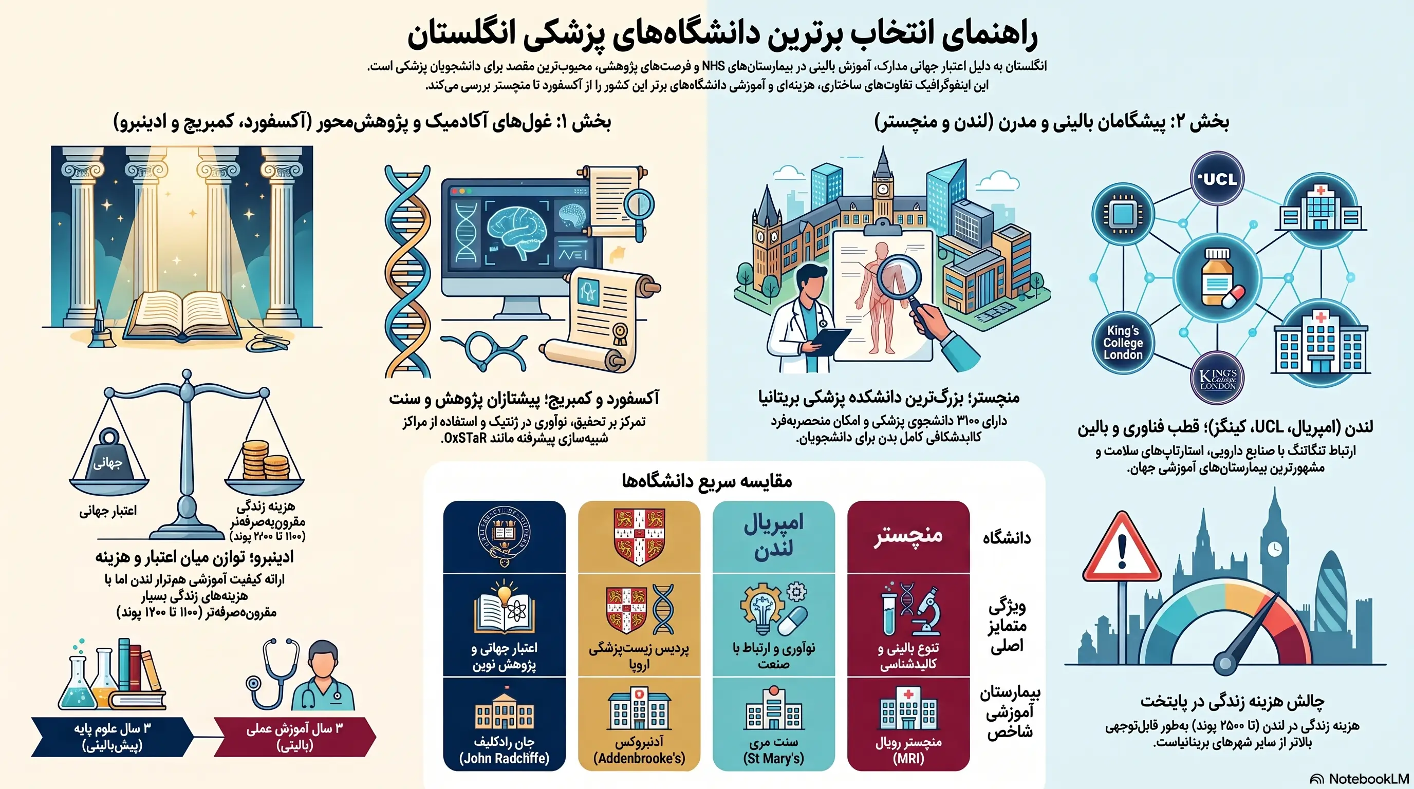 راهنمای انتخاب دانشگاه های پزشکی انگلستان