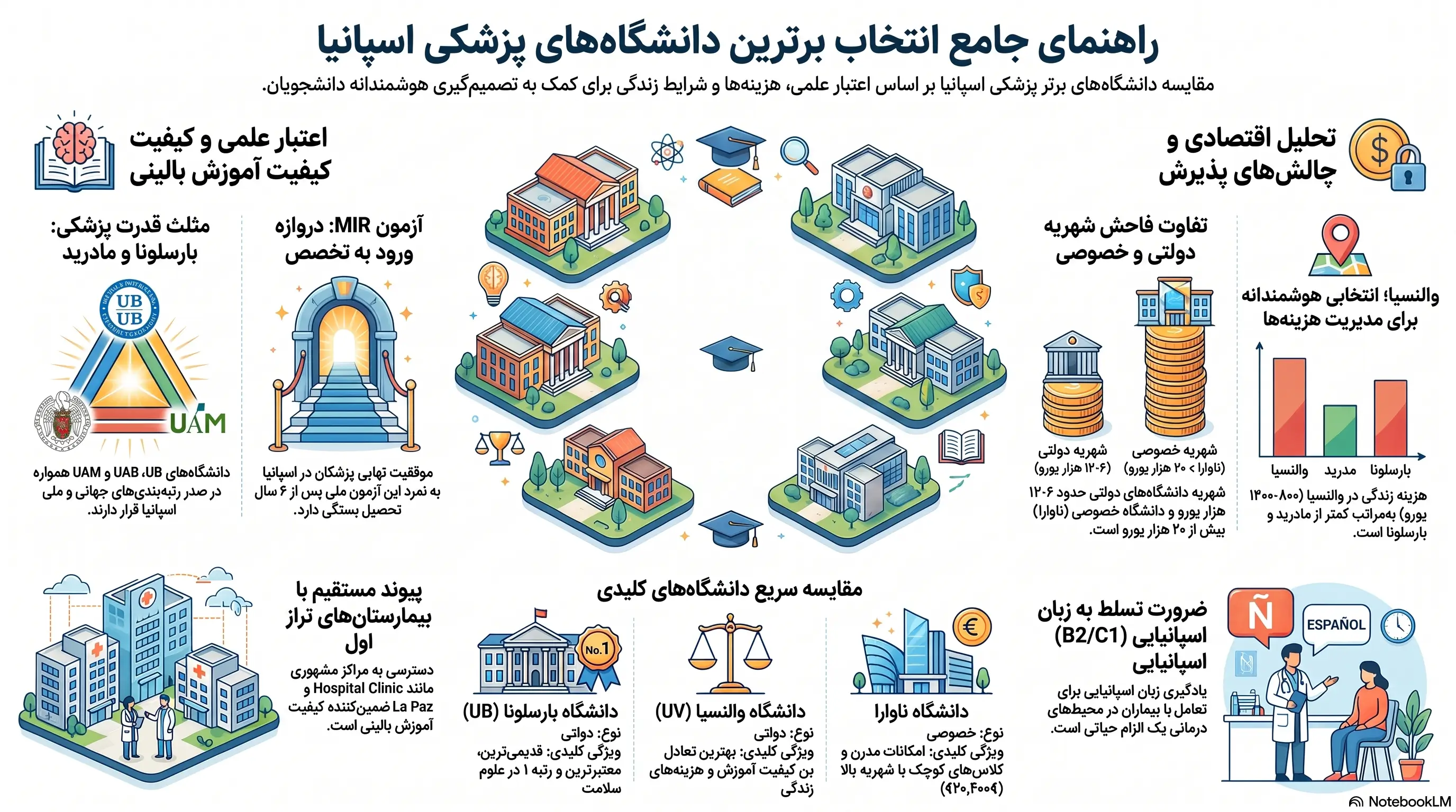 معیارهای انتخاب بهترین دانشگاه پزشکی اسپانیا