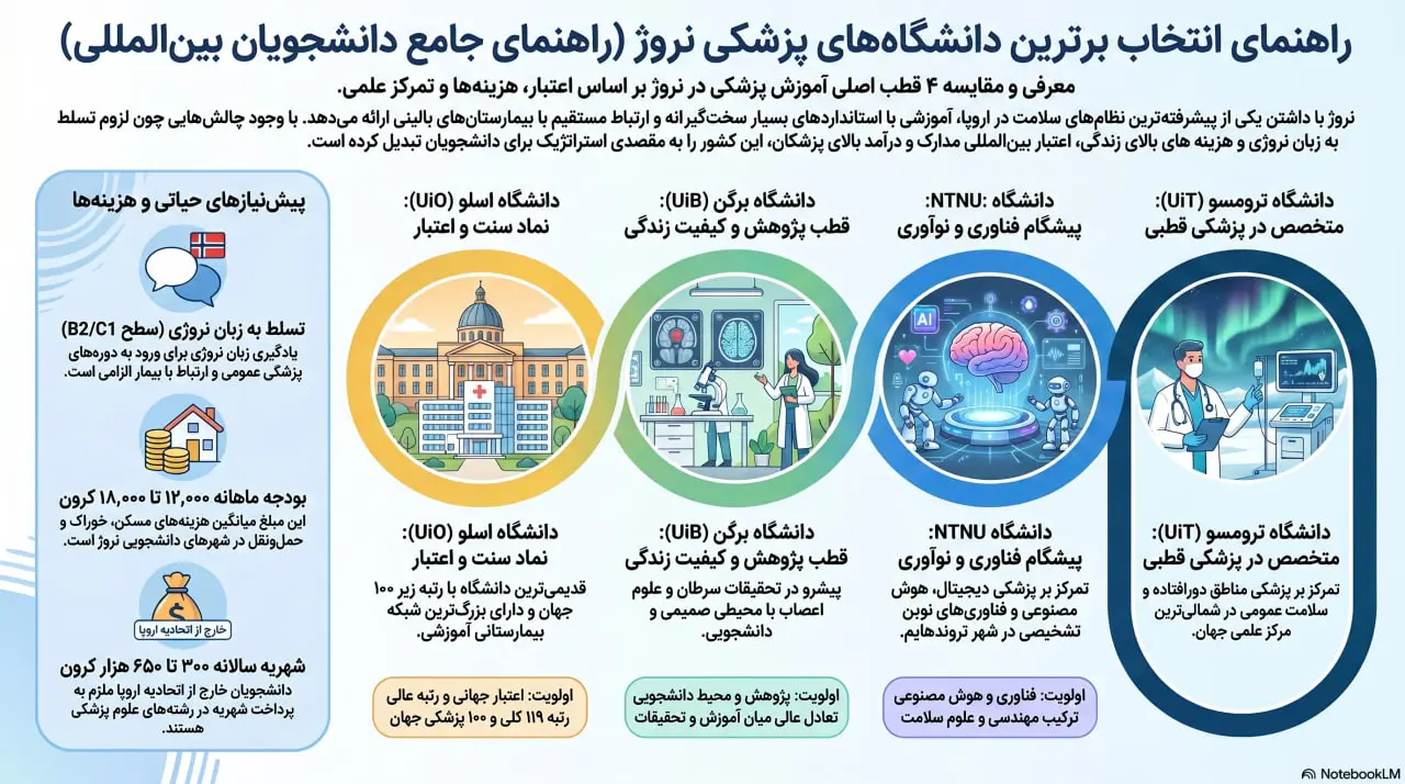 راهنمای انتخاب دانشگاه پزشکی نروژ