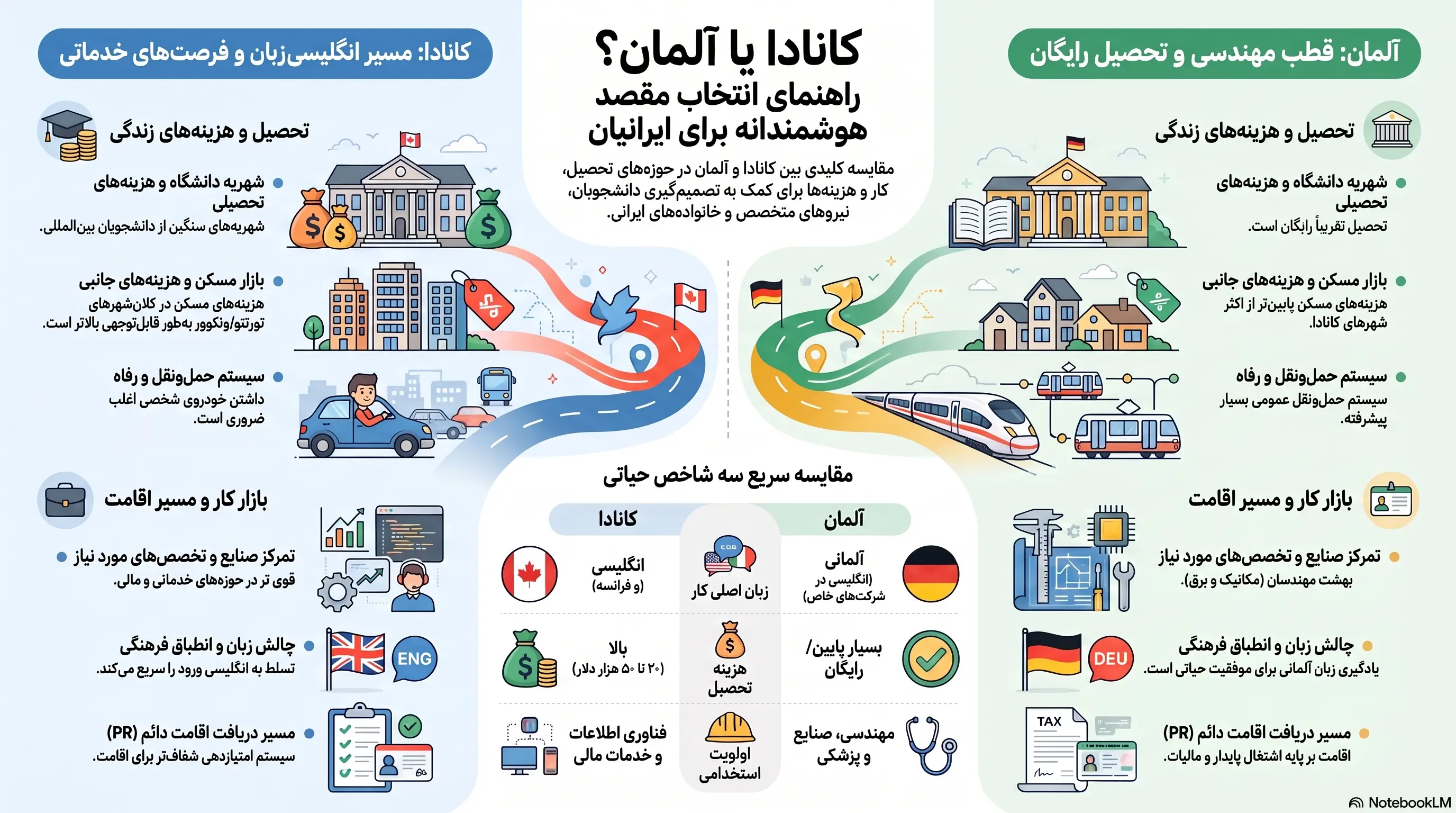 راهنمای مقایسه کانادا و آلمان