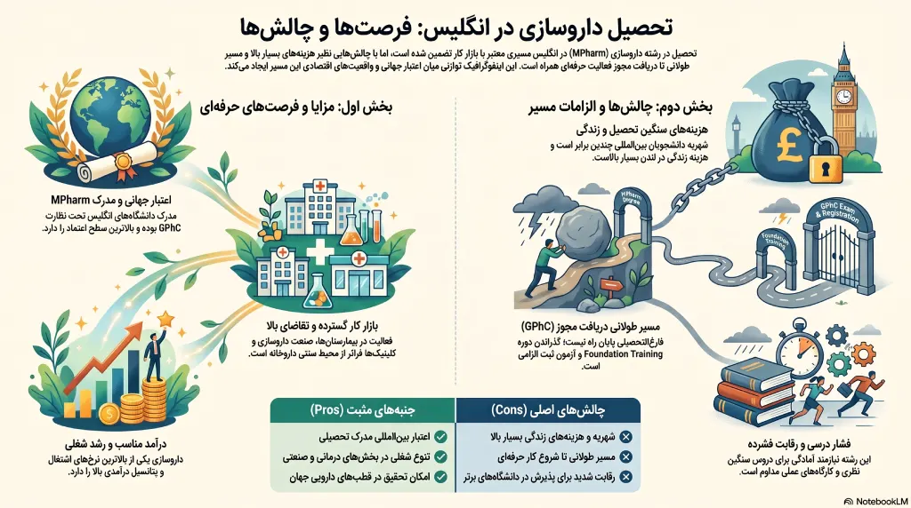 مزایا و معایب تحصیل داروسازی در انگلیس