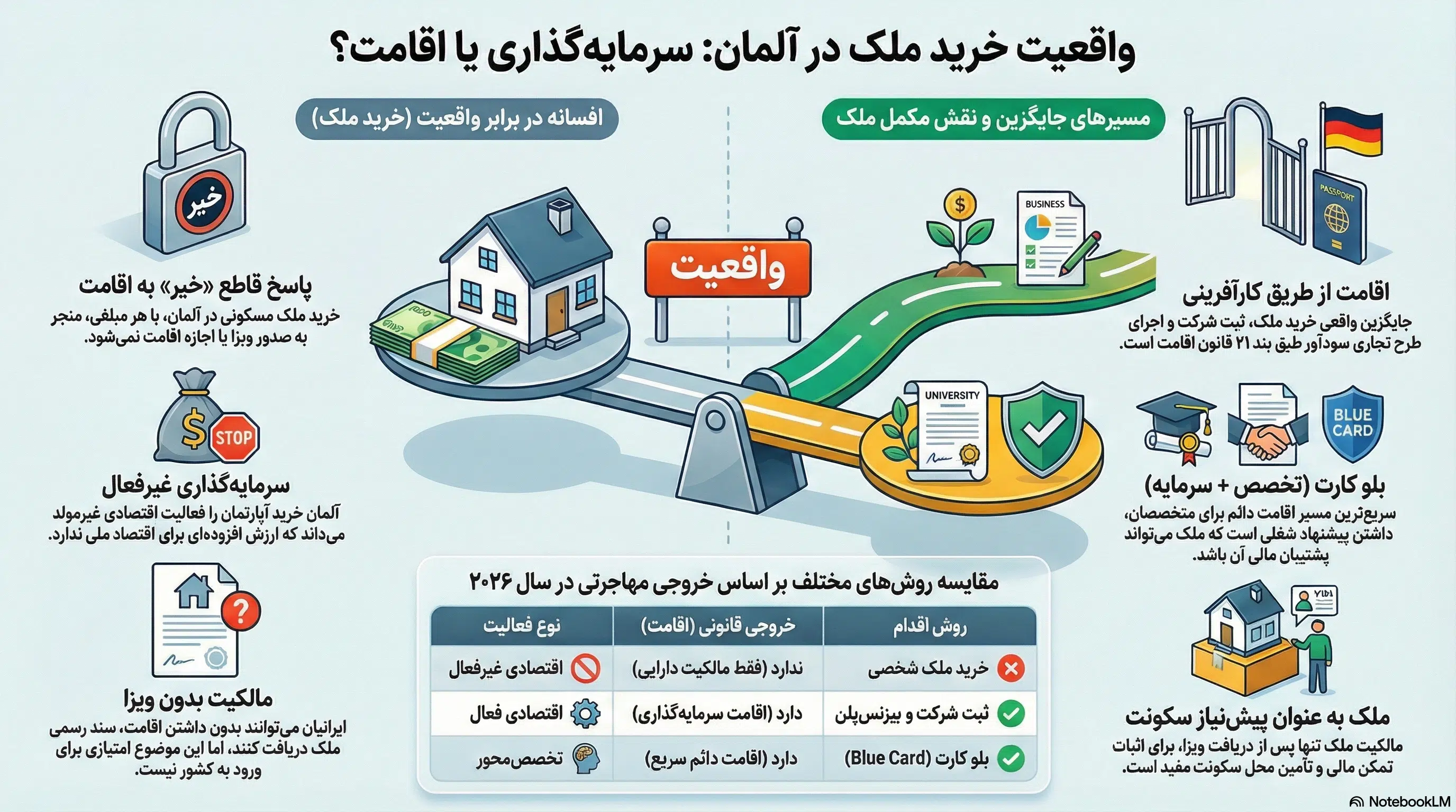 اینفوگرافی مهاجرت به آلمان از طریق خرید ملک